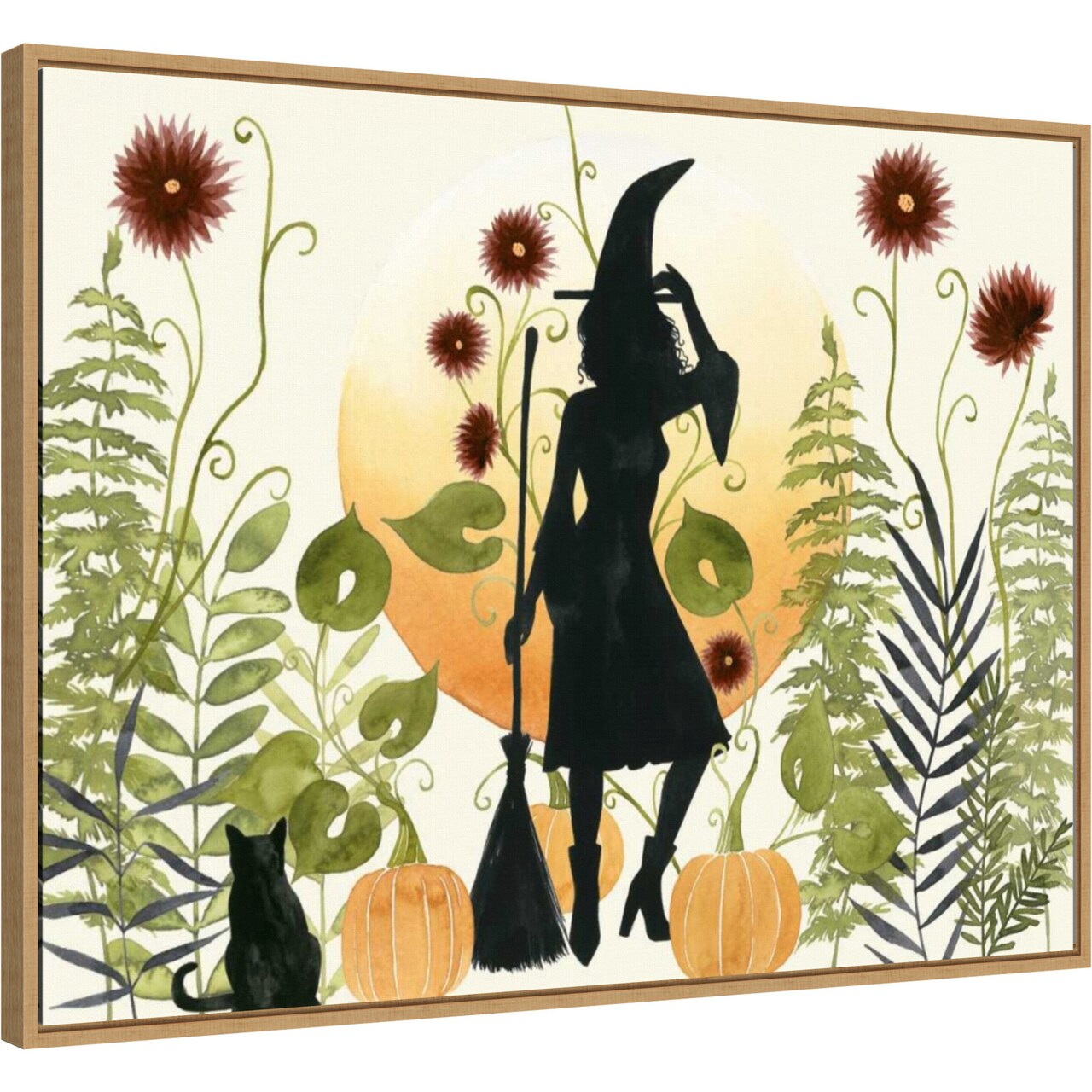 The Witchs Garden II by Grace Popp 30-in. W x 23-in. H. Canvas Wall Art Print Framed in Natural